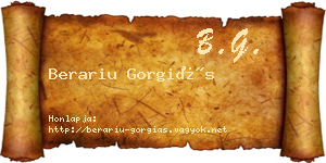 Berariu Gorgiás névjegykártya